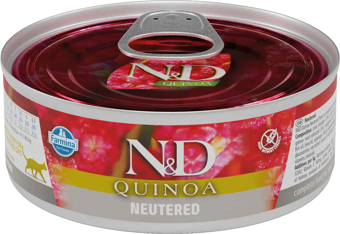 Farmina N&D Cat Quinoa Neutered Neutered 24X80Gr Box, wet food for cats