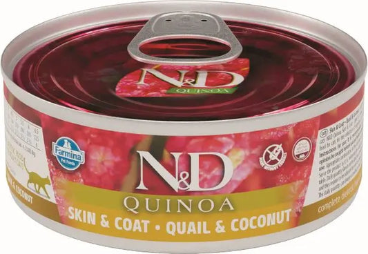 Farmina N&D Cat Quinoa Skin Coat Quail Quail 24X80Gr Box, wet cat food