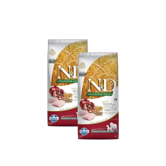 Farmina N&D Dog Ancestral Light Medium Maxi 12Kg, Dog Food, Pack Of 2