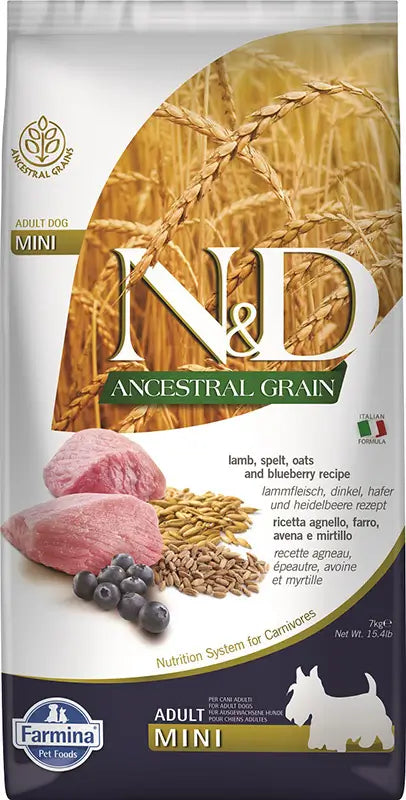 Farmina N&D Dog Ancestral Mini Lamb 7Kg, dog food for dogs