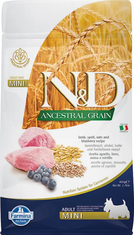 Farmina N&D Dog Ancestral Mini Lamb 800Gr, dog food for dogs