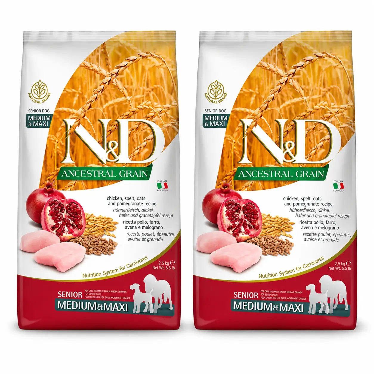 Farmina N&D Dog Ancestral Senior Medium Maxi 12Kg, Dog Food, Pack Of 2