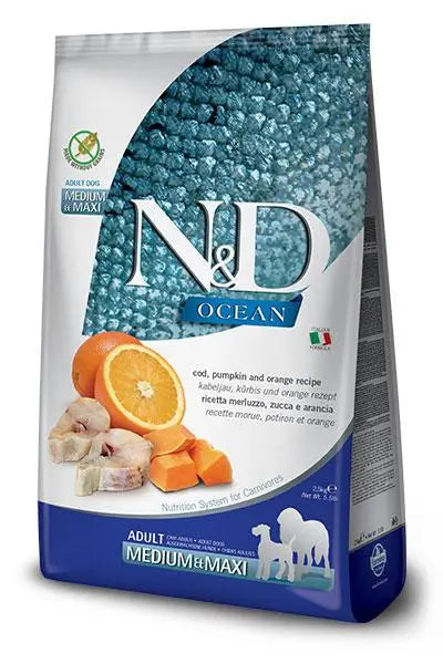Farmina N&D Dog Ocean Ocean Pumpkin Medium Maxi Codfish 2,5Kg, dog food