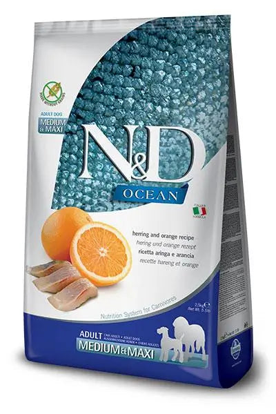 Farmina N&D Dog Ocean Ocean Medium Maxi Herring 12Kg, dog food