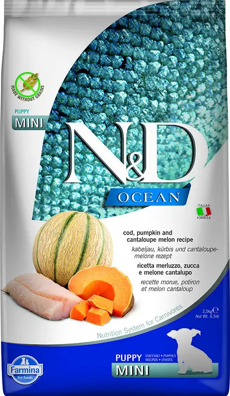 Farmina N&D Dog Ocean Puppy Codfish Pumpkin Mini 2,5Kg, dog food for puppies
