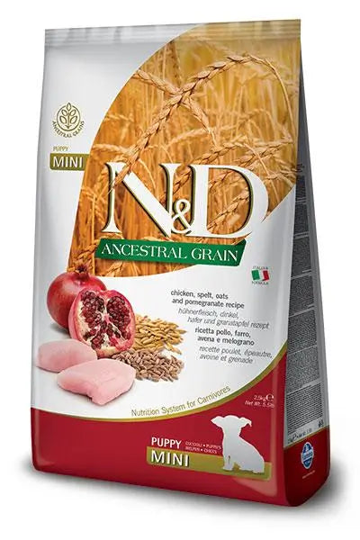 Farmina N&D Dog Puppy Puppy Ancestral Mini Chicken 2,5Kg, dog food for puppies