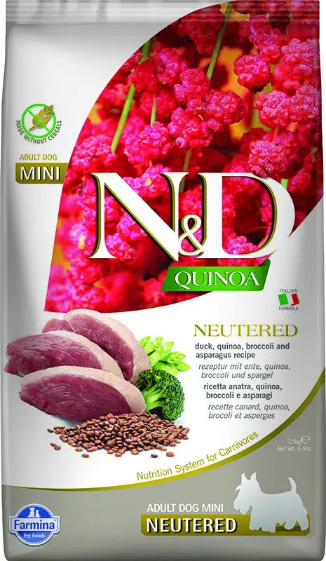 Farmina N&D Dog Quinoa Neutered Neutered Duck Mini 2,5Kg, dog food