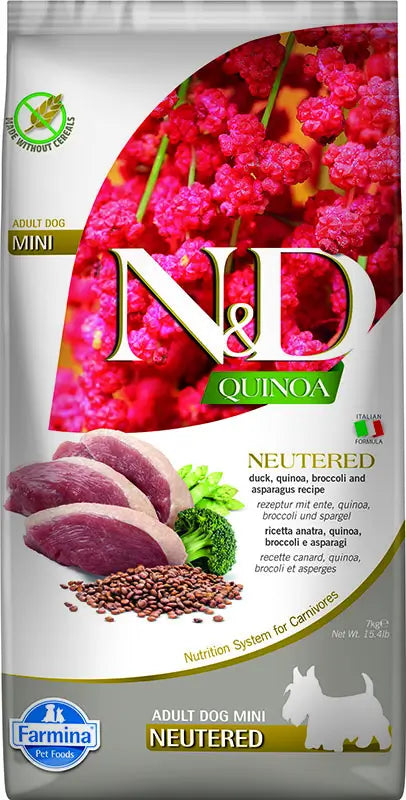 Farmina N&D Dog Quinoa Neutered Neutered Duck Mini 7kg dog food