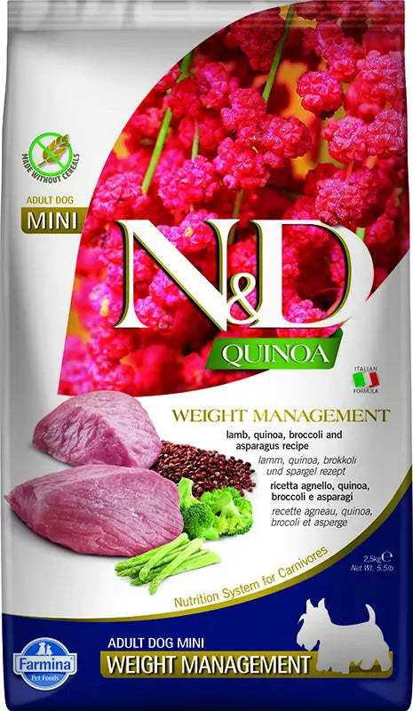 Farmina N&D Dog Quinoa Weight Management Lamb Mini 2,5Kg, dog food