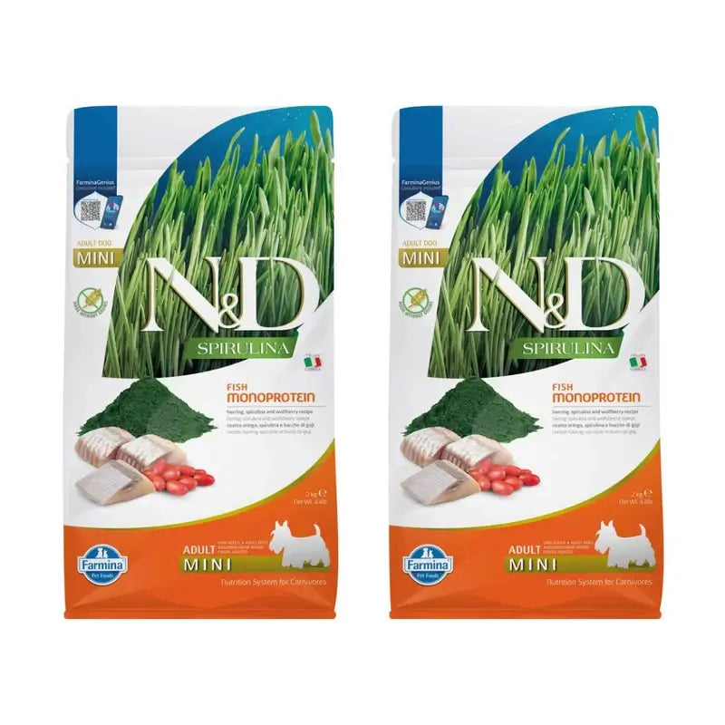 Farmina N&D Dog Spirulina Mini Herring 2Kg, Pack Of 2