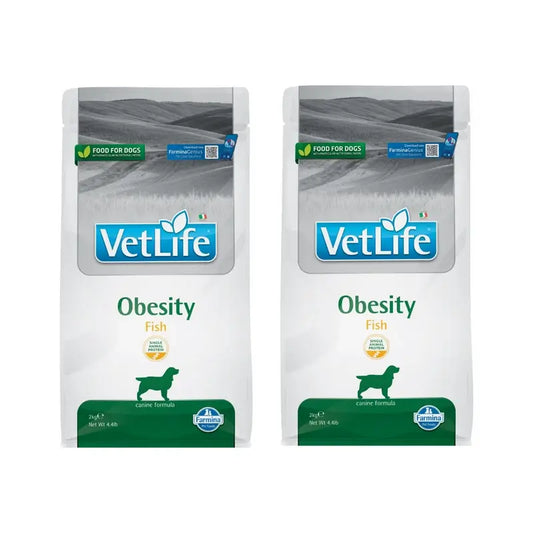 Farmina Vet Life Nat Dog Obesity Fish Adult 2Kg, Dog Food, Pack of 2