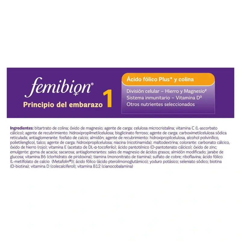Femibion 1 First Trimester Pregnancy, Weeks 1-12, Folic Acid Plus, 28 Tablets