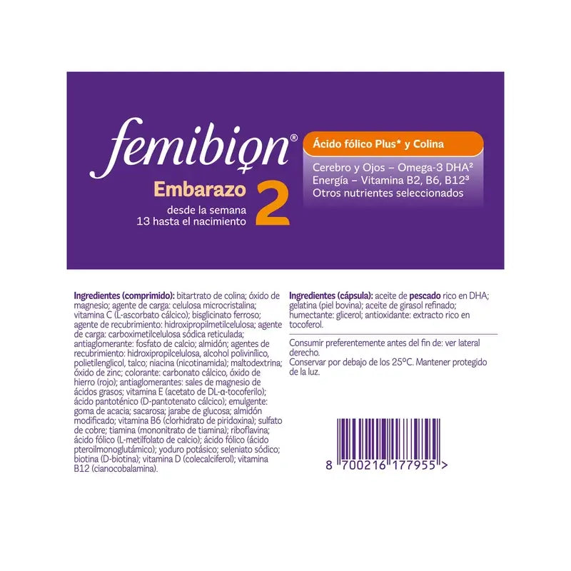 Femibion 2 Pregnancy with Folic Acid and Vitamins, 2X28 tablets