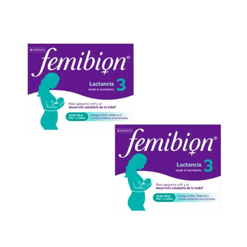 Femibion 3 Lactation Pregnancy with Folic Acid and Vitamins, 2 x 28 Tablets