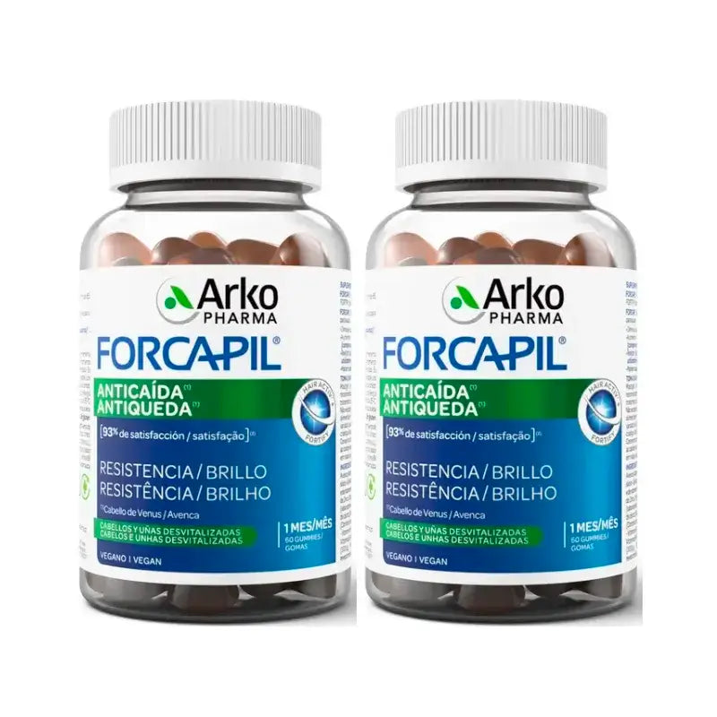 Arkopharma Forcapil Anti-Hair Loss, Pack 2 x 60 Gummy Sweets