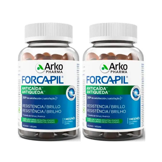 Arkopharma Forcapil Anti-Hair Loss, Pack 2 x 60 Gummy Sweets