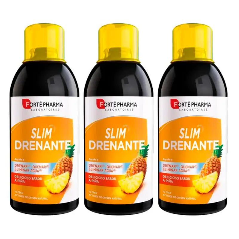 Forté Pharma Triplo Slim Draining Pineapple Flavour, 3 x 500 ml
