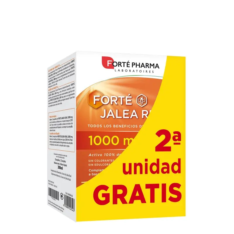 Forté Pharma Vial Forté Royal Jelly 1000 Mg Pack (2nd unit free) , 20 ml
