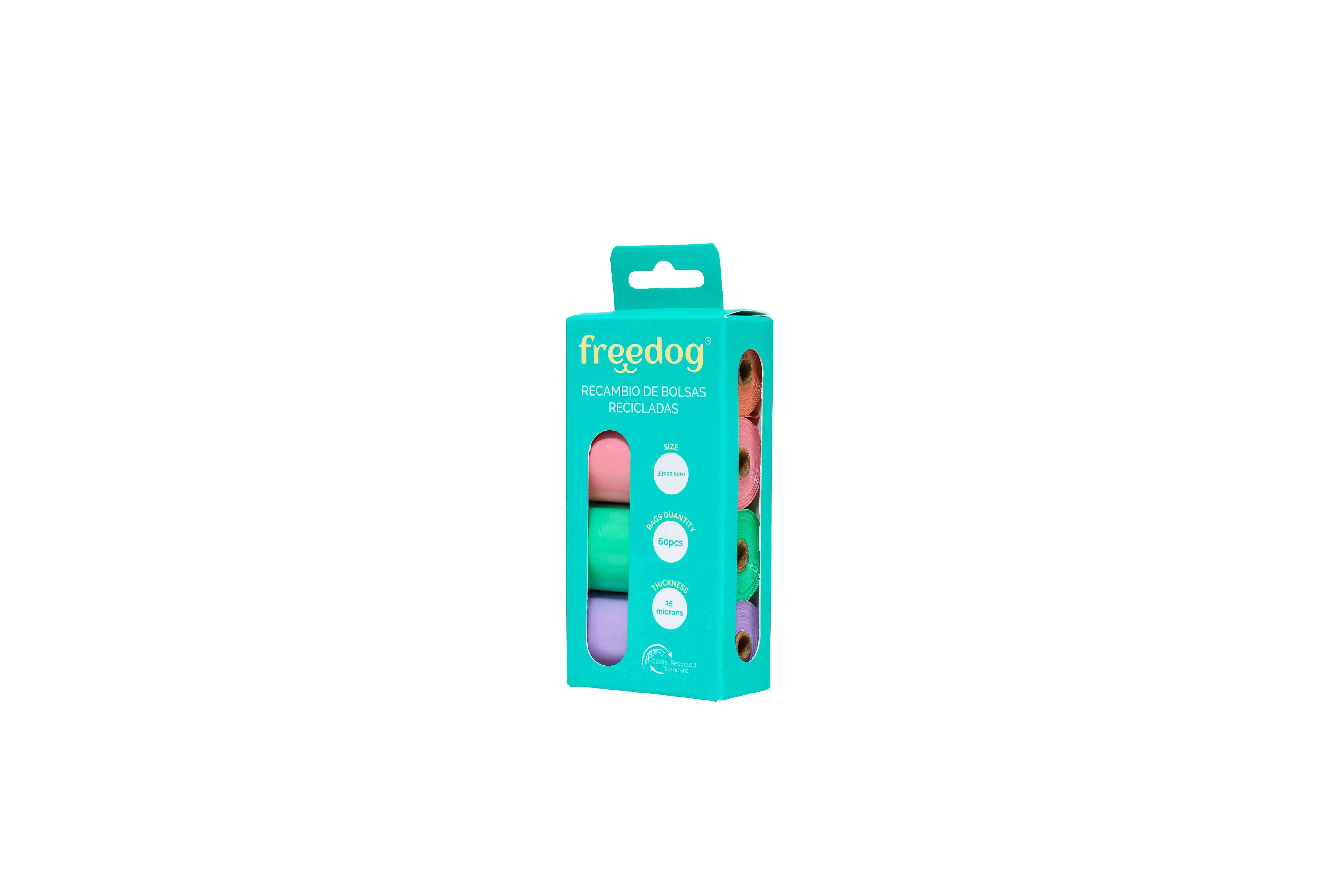 Freedog Eco Refill Bags 15 Bags/Roll Pastel Colour