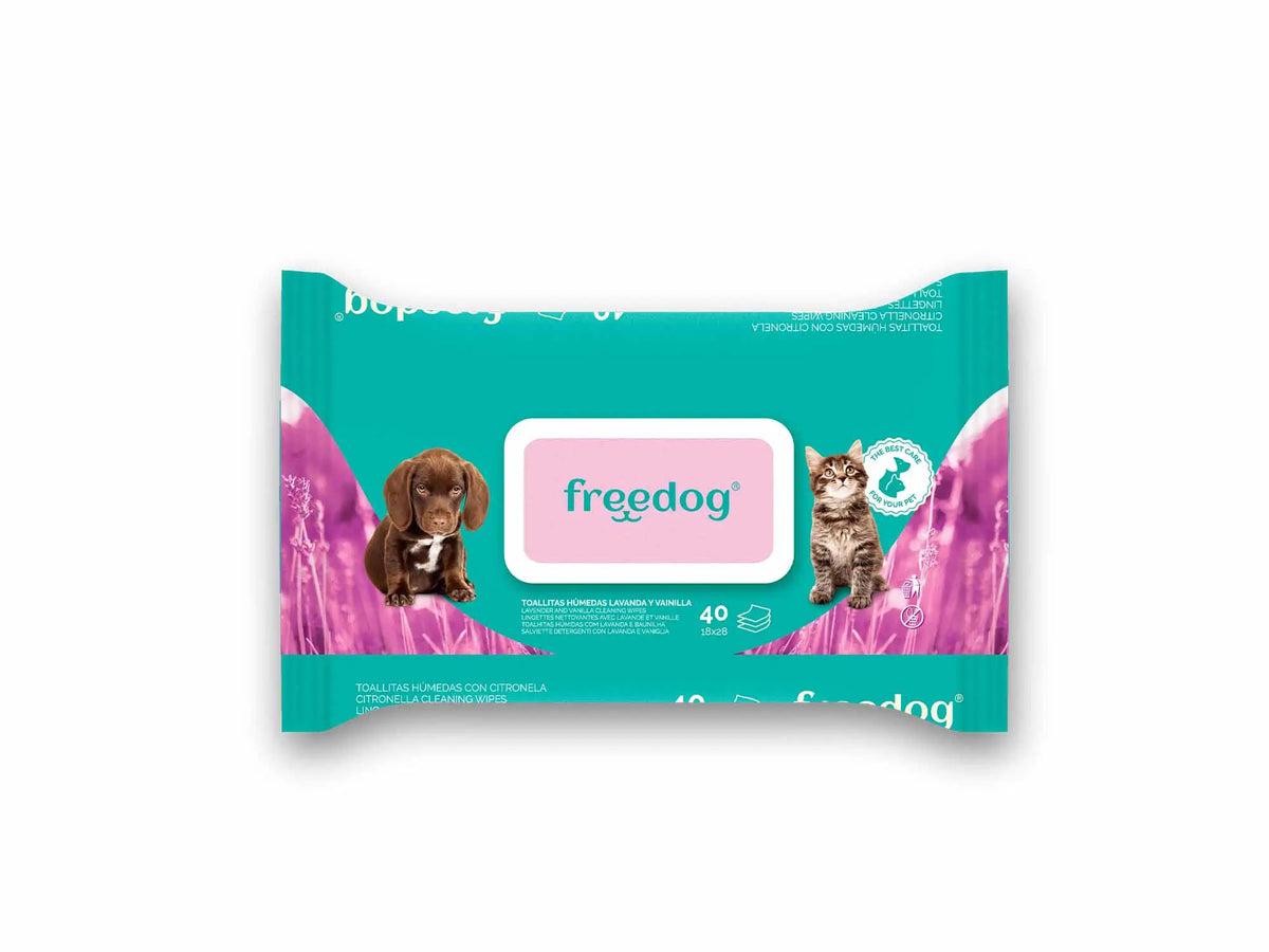Freedog Moist towelettes Lav/ Vanilla Gd 40 pcs 28 X 18Cm