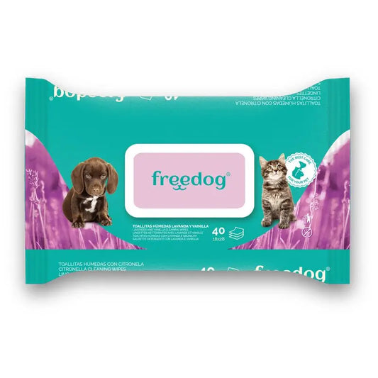 Freedog Moist towelettes Lav/ Vanilla Gd 40 pcs 28 X 18Cm