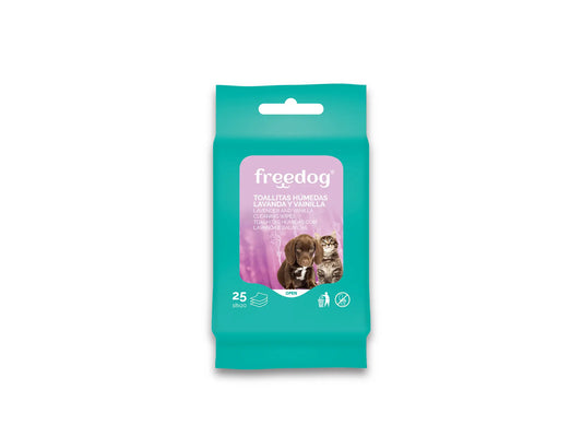 Freedog Wet Wipes Lav/Vain Pocket 25 Ud 18X20Cm