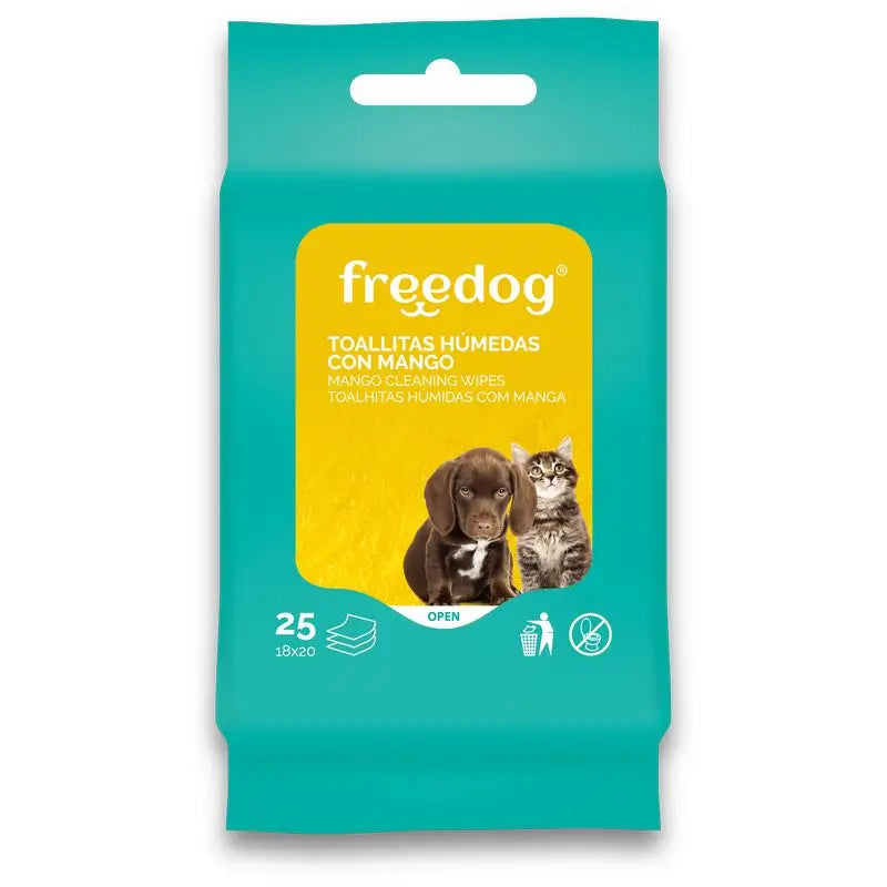 Freedog Moist Wipes Handle Pocket 25 Units 18 X 20Cm