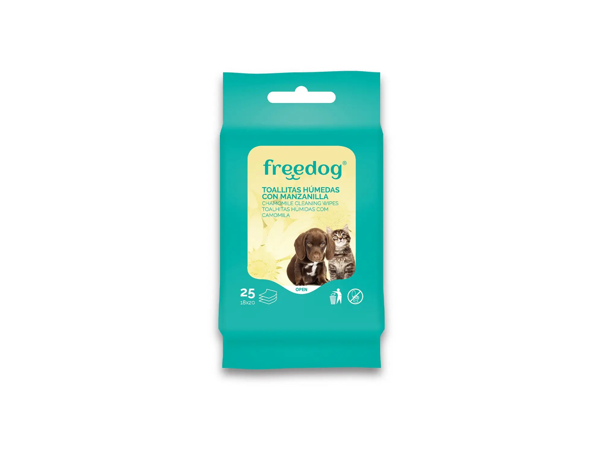 Freedog Moisturising Wipes Camomile Pocket 25 Ud 18X20Cm