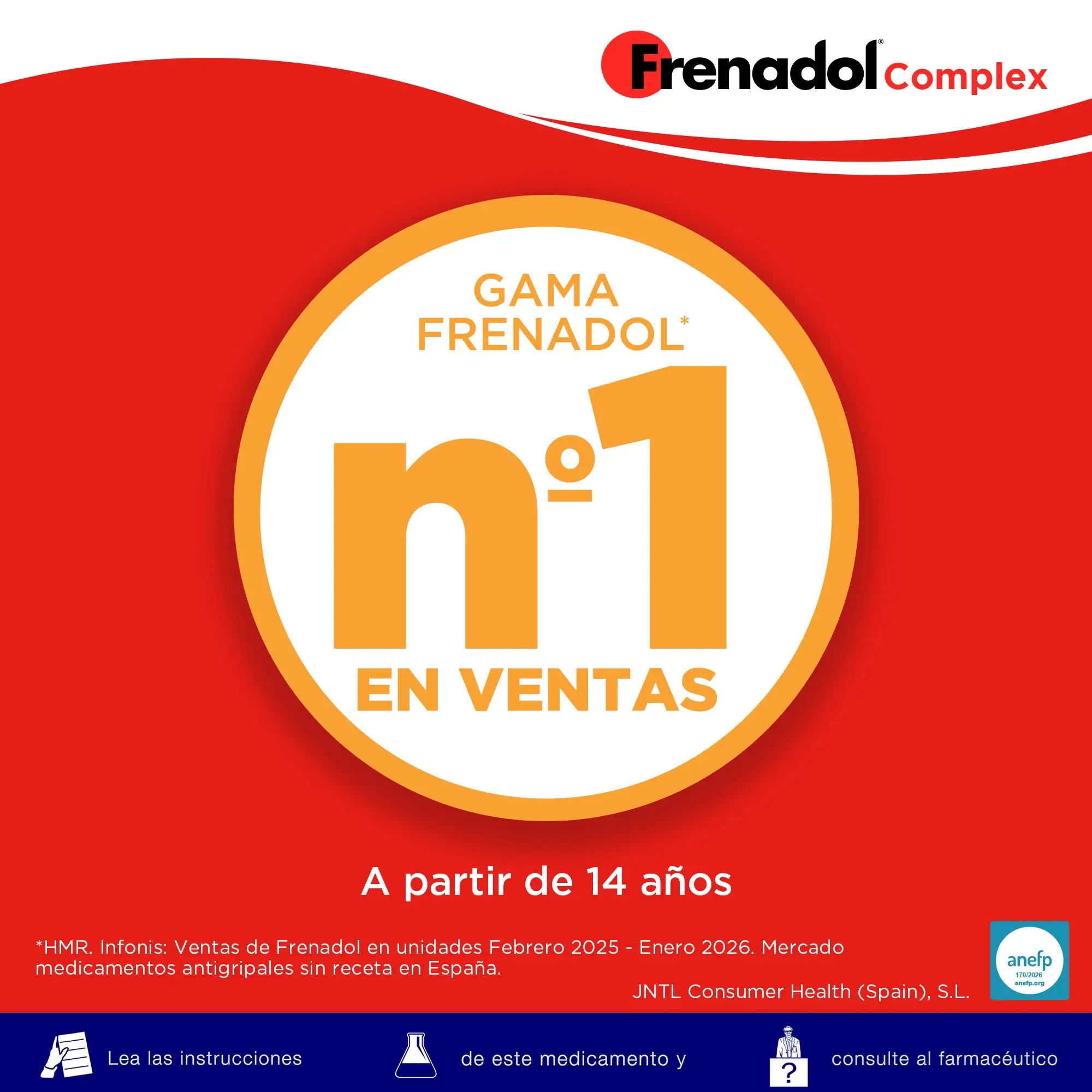 FRENADOL® Flu Relief Complex, Oral Use, 10 Sachets