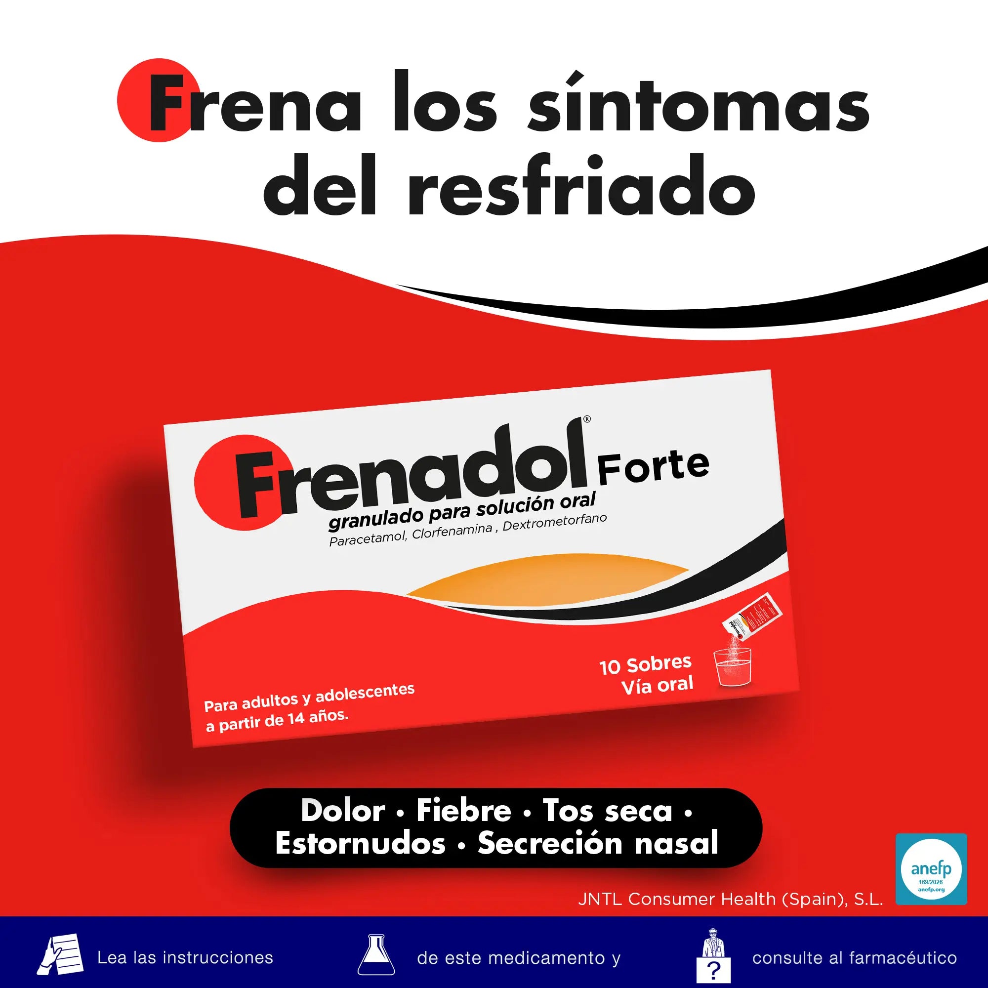 FRENADOL® Forte Anti-flu, Oral use, 10 sachets