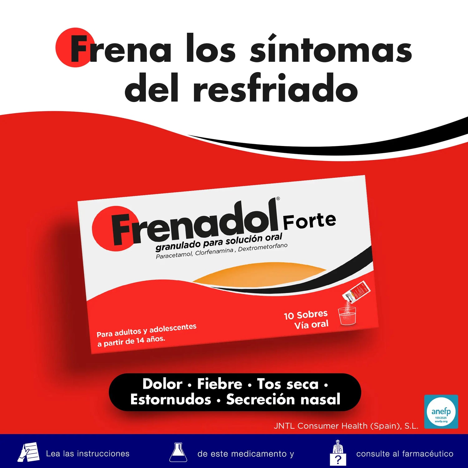 FRENADOL® Forte Anti-flu, Oral use, 10 sachets