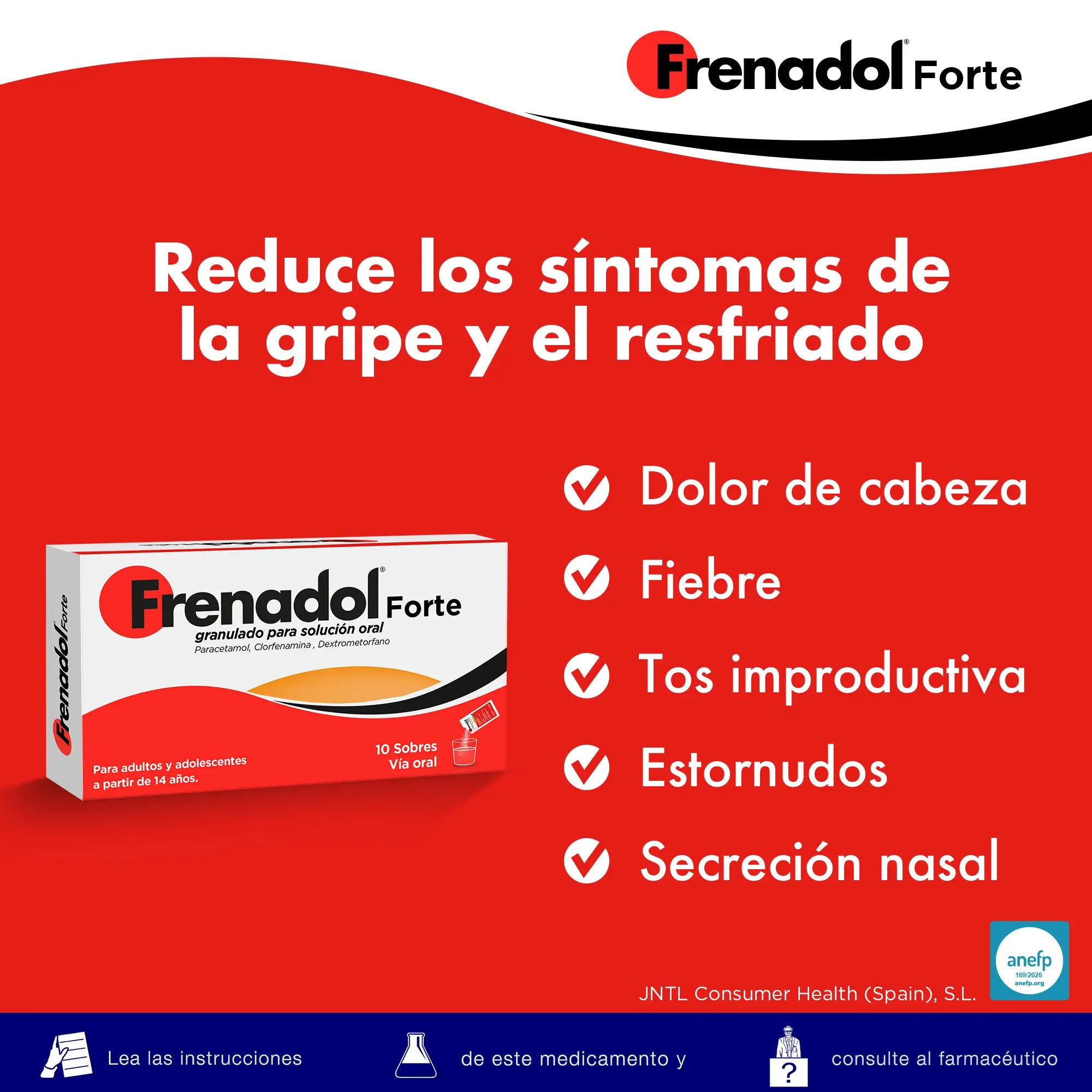 FRENADOL® Forte Anti-flu, Oral use, 10 sachets