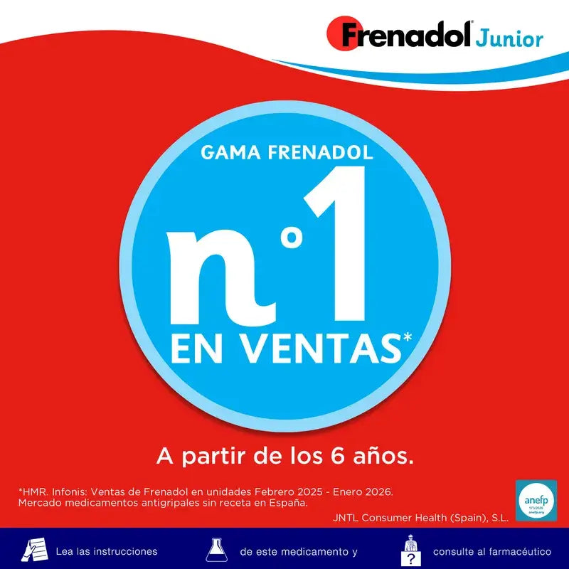 Frenadol Junior Flu Relief for Children, Orange Flavour, Oral Use, 10 sachets