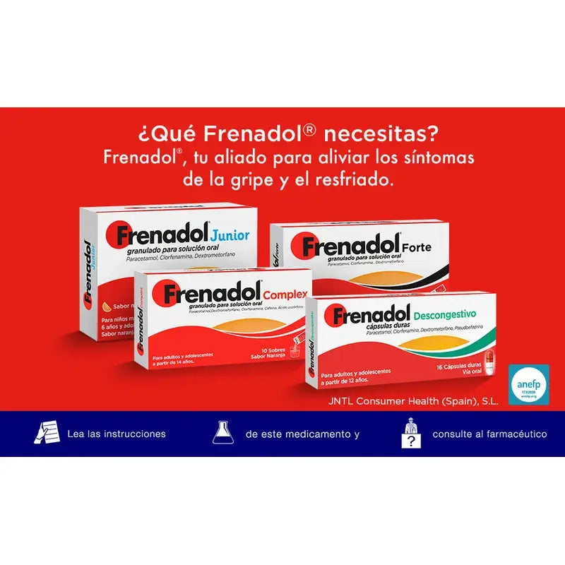Frenadol Junior Flu Relief for Children, Orange Flavour, Oral Use, 10 sachets