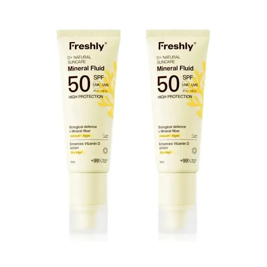 Freshly D+ Natural Suncare Mineral Fluid Spf50, Pack 2 x 50 ml