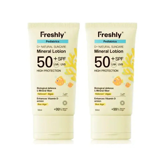Freshly Pediatrics D+ Natural Suncare Mineral Lotion Spf50, Pack 2 x 50 ml