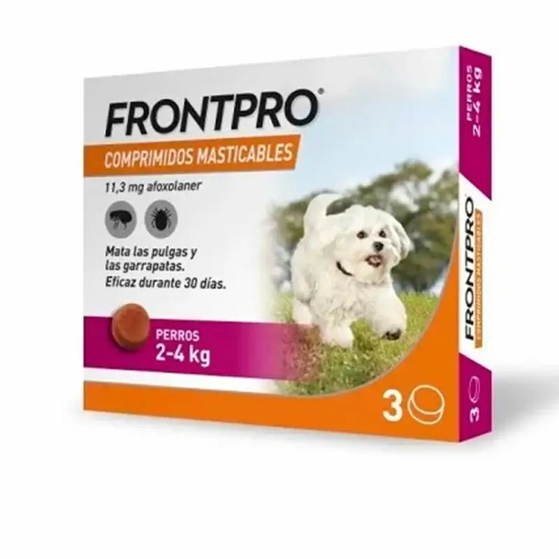 Frontpro Dewormer For Dogs 2-4 Kg (S), 3 Chewable Tablets