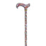 García 1880 Extendable Aluminium Crutch Stamped with Floral Patterns and Red Background