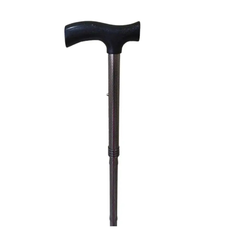 García 1880 Folding Walking Stick, Checked Pattern, Bronze, Plastic Handle