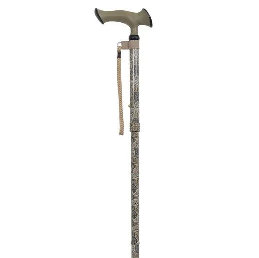 García 1880 Aluminium Folding Crutch, Cashmere Ergonomic Handle