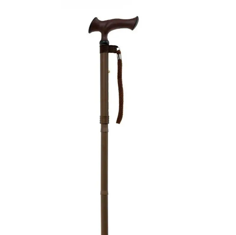 Garcia 1880 Aluminium Folding Crutch, Brown Ergonomic Handle