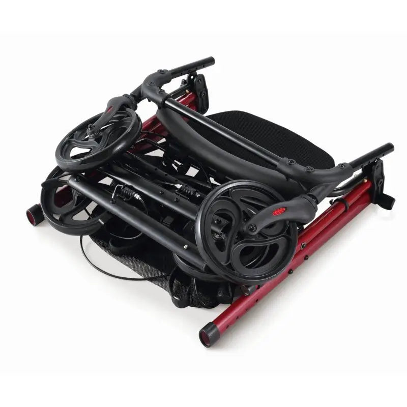 García 1880 Aluminium Rollator with Height-Adjustable Seat (Red)