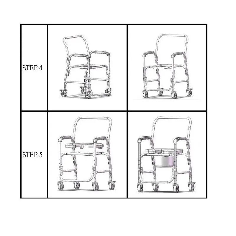 García 1880 Aluminium Chair With Toilet And Wheels Beige
