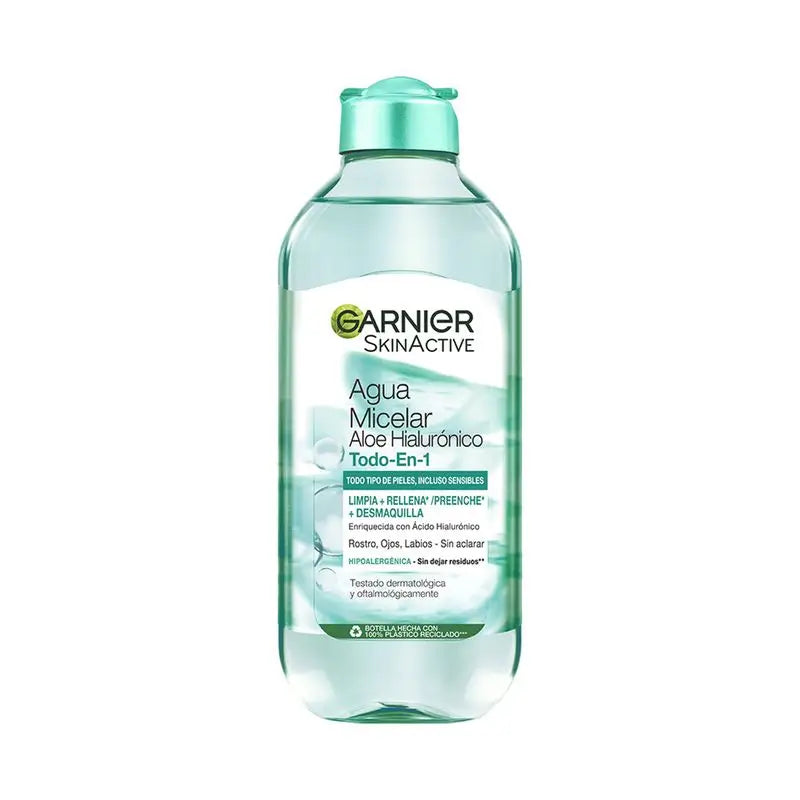 Garnier Aloe Hyaluronic Micellar Water All In 1 Cleanses, Removes Make-Up And Replenishes Face, Eyes, Lips - No Rinse