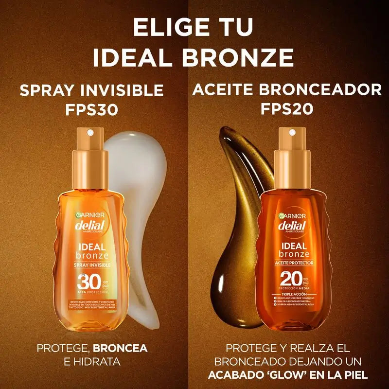 Garnier Delial Protective Tanning Oil Spf 20. Optimum Tanning, Satin Finish, Water Resistant, Non-Sticky 150Ml