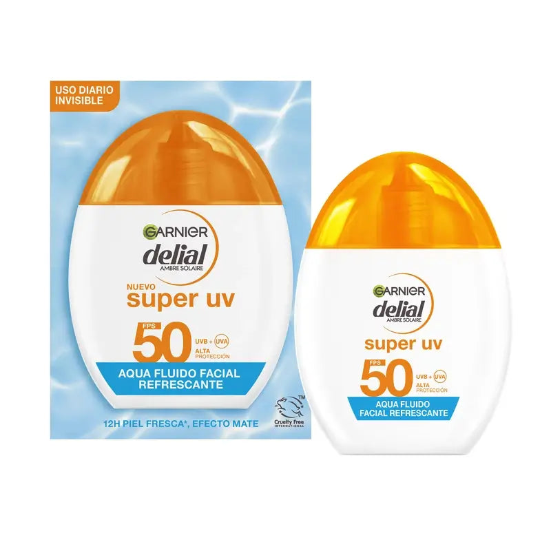 Garnier Delial Water Refreshing Face Fluid Spf 50 Invisible, 40 ml