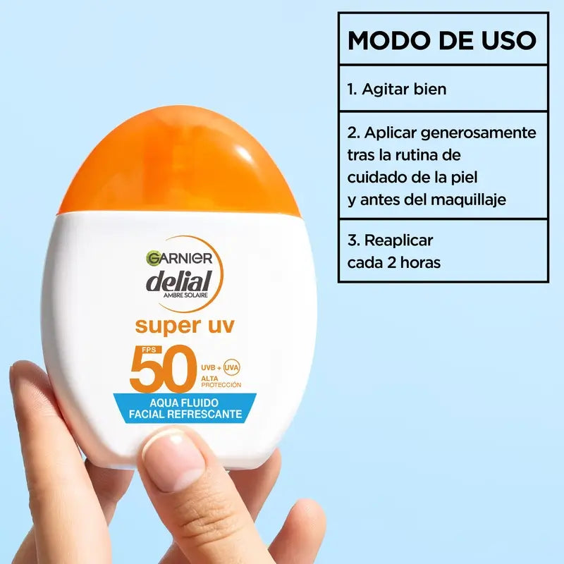 Garnier Delial Water Refreshing Face Fluid Spf 50 Invisible, 40 ml