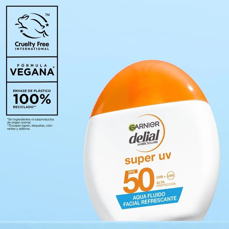 Garnier Delial Water Refreshing Face Fluid Spf 50 Invisible, 40 ml