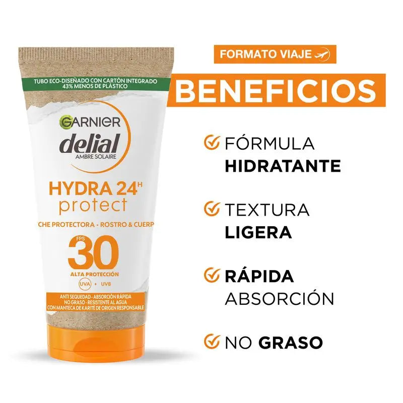 Garnier Delial Delial Protective Milk Spf 30 Hydra 24 Protect, Water Resistant & Moisturising Formula With Shea Butter