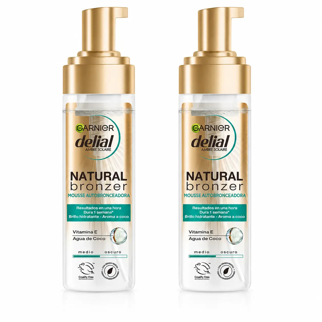 Garnier Delial Self Tanning Mousse With Moisturising Coconut Water 200 Ml , pack 2